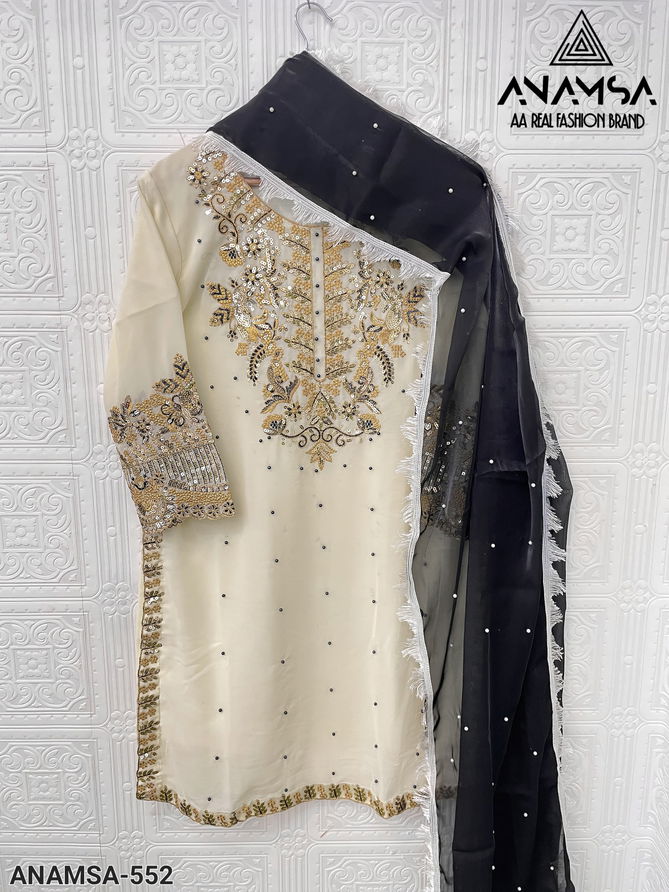 Anamsa 552 Embroidery Faux Georgette Pakistani Suit Wholesalers In Delhi